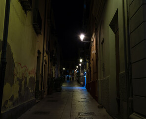 lanterns in a peaceful street at night