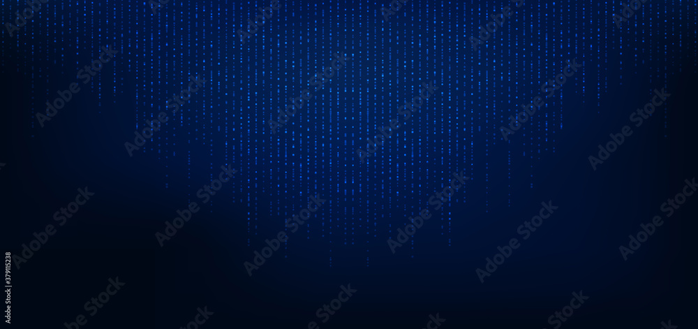 Aufkleber abstract blue square pixel particle big data technology digital futuristic concept background