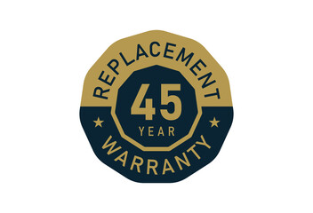 45 year replacement warranty, Replacement warranty images