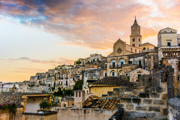 Fototapeta na wymiar Panoramic view of Matera, Basilicata, Italy