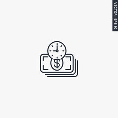 Credit, money time, linear style sign for mobile concept and web design
