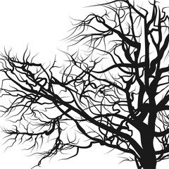 Tree silhouette isolated on white. Vector illustration.