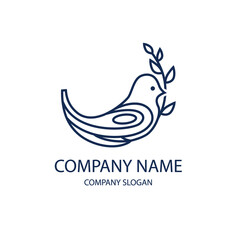 Obraz premium Abstract concept bird. Vector illustration. Logotype. Holy Spirit. Church.