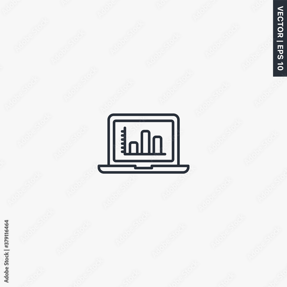 Poster web business graphic, linear style sign for mobile concept and web design