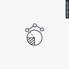 Pie chart, graphic, linear style sign for mobile concept and web design