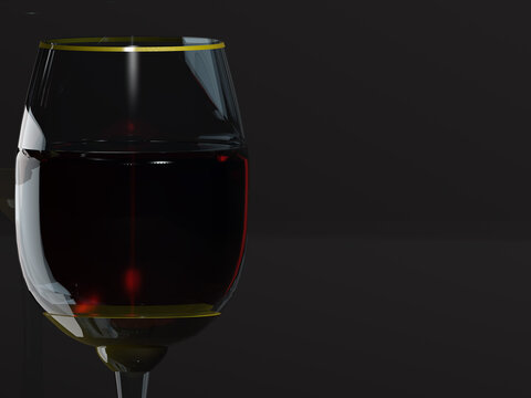 3D Weinglas