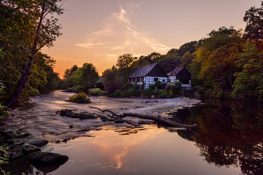 Wipperkotten in Solingen, Germany, at sunset