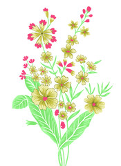 Botanical flower Motif,  Flourish spring floral greeting card design