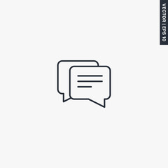 Chat, bubble, linear style sign for mobile concept and web design