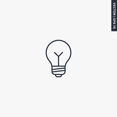 Light bulb, linear style sign for mobile concept and web design