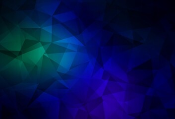 Dark Blue, Green vector polygon abstract background.