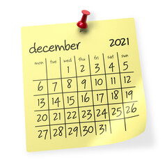 December 2021 Calendar.