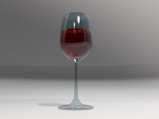 3d Rotweinglas Ballon