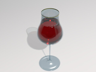 3d Rotweinglas Ballon