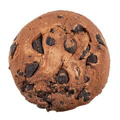 Chocolate cookies isolated on white background with clipping path.