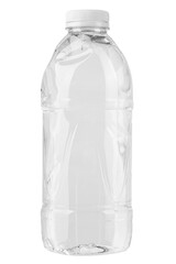 The Plastic bottle of still healthy water isolated on white background.