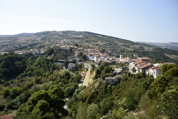 Panoramic view of Baselice, a rural village in the province of Benevento, Italy.