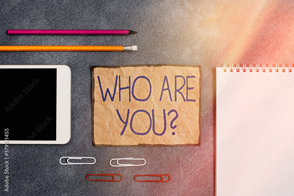 Poster text sign showing who are youquestion. business photo text inviting someone to join in your local gr