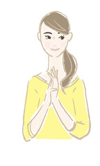 Smiling young woman illustration vector