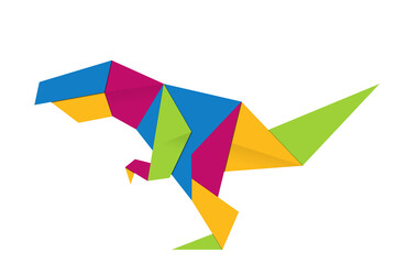 Fototapeta na wymiar origami paper dinosaur