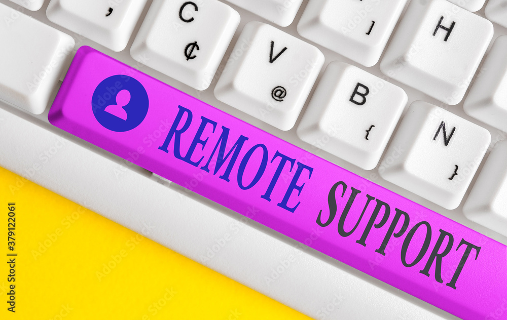 Poster handwriting text writing remote support. conceptual photo type of secure service, which permits repr