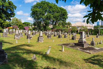 Naklejka premium Daytime view of The Japanese Cemetery Park.