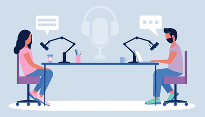 Podcast in studio