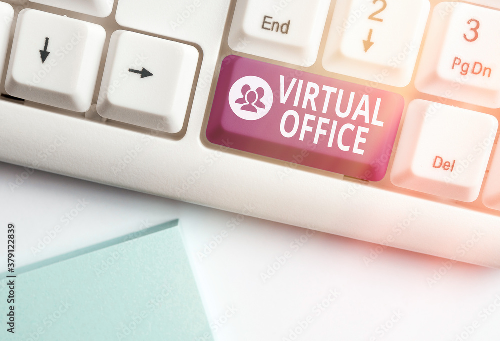 Poster conceptual hand writing showing virtual office. concept meaning operational domain of any business o