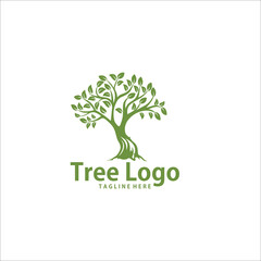 Obraz premium oak tree logo design template silhouette vector icon