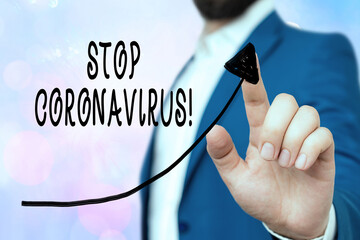 Conceptual hand writing showing Stop Coronavirus. Concept meaning Disease awareness campaign...