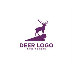 deer logo design silhouette vector