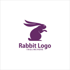 Obraz premium Rabbit logo design template silhouette vector icon