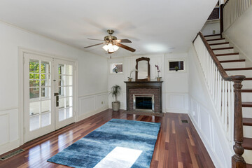 modern living room with fireplace