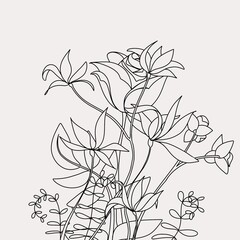 Bouquet of flowers white background 