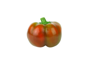 Colored raw bell pepper, white background