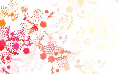 Light Red, Yellow vector elegant pattern with flowers