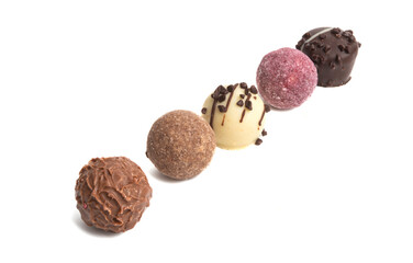 chocolate truffles isolated