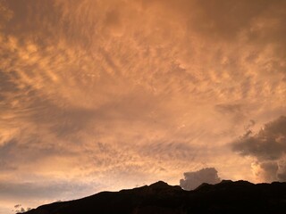 sunset over the mountains
