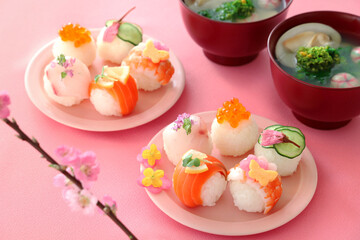 手まり寿司　ひな祭り