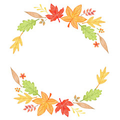 Autumn Frame Illustration - frame of leaves
