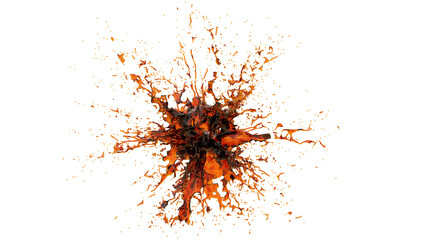 Cola splash. Isolated on a white background. 3d rendering. High resolution.