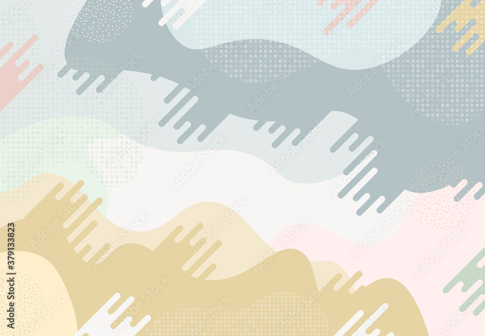 Aufkleber abstract illustration of doodle pattern design fluid with geometric pattern background. illustration