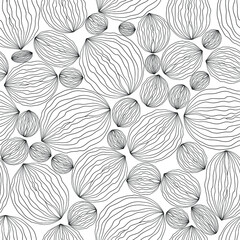 Outline balls. Abstract outline monochrome illustration. Vector seamless pattern. 