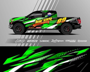 Truck wrap decal graphic design. Abstract stripe racing and sport background. Eps 10