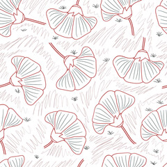 Floral outlines seamless pattern. Vector. Design for cloth, card, wrapping.