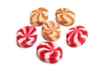 milk lollipops isolated