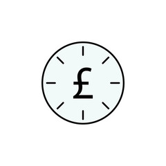 clock, pound, deadline icon. Element of finance illustration. Signs and symbols icon can be used for web, logo, mobile app, UI, UX