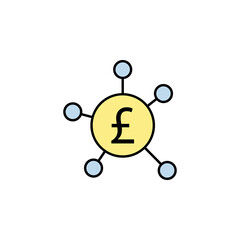 connection, circle, pound icon. Element of finance illustration. Signs and symbols icon can be used for web, logo, mobile app, UI, UX