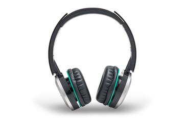 Black headphone isolated on white background