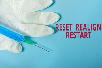 Conceptual hand writing showing Reset Realign Restart. Concept meaning Life audit will help you put...